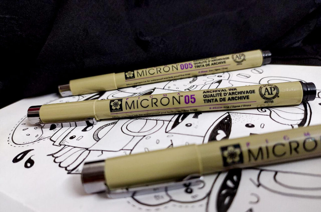 6 Sakura Pigma Micron Pens Tip Size 005 (0.20mm Line Width: 8 Ink